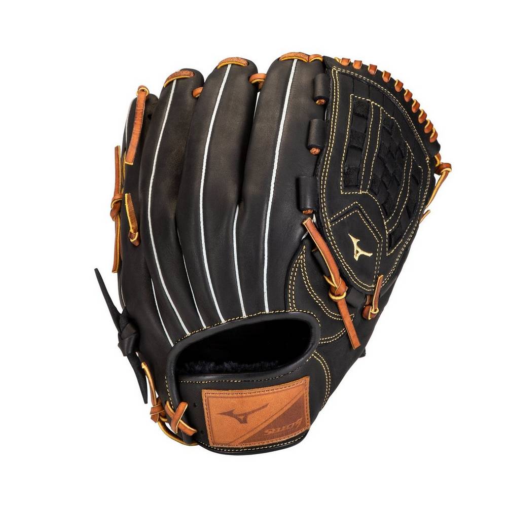 Mens Mizuno Select 9 Pitcher 12" Baseball Gloves Black/Brown Philippines (TJVOXG524)